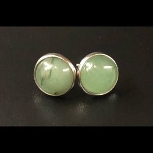 Green Aventurine x Silver Stud Earrings